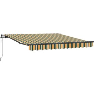 vidaXL Retractable Green Yellow Awning 350x250 cm - Awnings vidaXL Retractable Green Yellow Awning 350x250 cm - Awnings