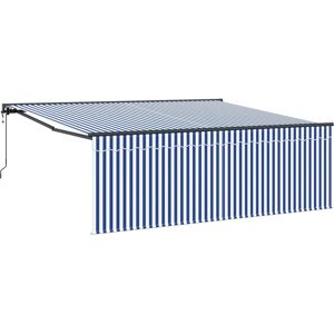 Vidaxl Blue Retractable Awning 400x300cm - Exterior Shade Solution Vidaxl Blue Retractable Awning 400x300cm - Exterior Shade Solution