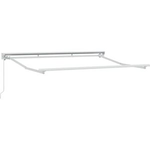 Vidaxl White Aluminum Semi Cassette Retractable Manual Awning - Awnings Vidaxl White Aluminum Semi Cassette Retractable Manual Awning - Awnings