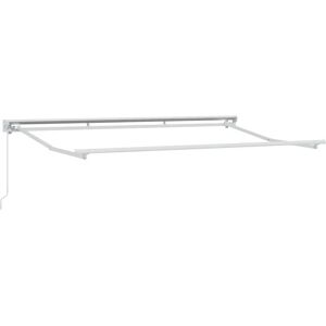 vidaXL Retractable Manual Awning White - Awnings vidaXL Retractable Manual Awning White - Awnings