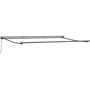 Vidaxl Antracite Retractable Manual Metal Patio Awning - Awning Vidaxl Antracite Retractable Manual Metal Patio Awning - Awning