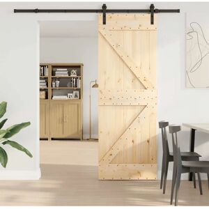 vidaXL Solid Pine Wood Sliding Door - Space-Saving - Sliding Door vidaXL Solid Pine Wood Sliding Door - Space-Saving - Sliding Door