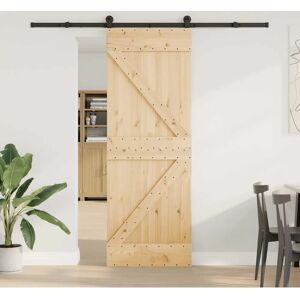 VidaXL Solid Pine Wood Sliding Door Set 70x210 - Sliding Door VidaXL Solid Pine Wood Sliding Door Set 70x210 - Sliding Door