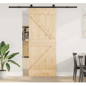 vidaXL Pine Wood Sliding Door Set 85x210 cm - Sliding Door vidaXL Pine Wood Sliding Door Set 85x210 cm - Sliding Door
