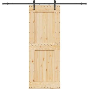 vidaXL Sliding Door with Hardware Set 85x210 cm Solid Wood Pine - Sliding Door vidaXL Sliding Door with Hardware Set 85x210 cm Solid Wood Pine - Sliding Door