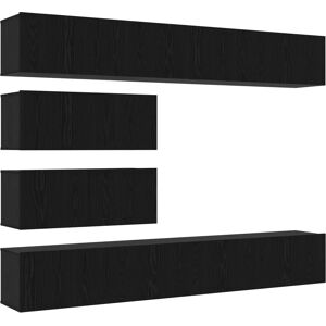 vidaXL Wall-mounted TV Stand - Black - Rectangular - Indoor Only vidaXL Wall-mounted TV Stand - Black - Rectangular - Indoor Only