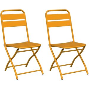 vidaXL Folding Garden Chairs - Mustard Yellow - Garden Chairs vidaXL Folding Garden Chairs - Mustard Yellow - Garden Chairs