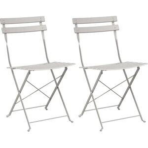vidaXL Garden Chairs 2 pcs. Foldable Beige Steel - Garden Chairs vidaXL Garden Chairs 2 pcs. Foldable Beige Steel - Garden Chairs