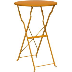 vidaXL Mustard Yellow Foldable Bistro Table Ø50x71 cm Steel vidaXL Mustard Yellow Foldable Bistro Table Ø50x71 cm Steel