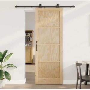 VidaXL Beech Solid Pine Modern Sliding Door - Sliding Door VidaXL Beech Solid Pine Modern Sliding Door - Sliding Door