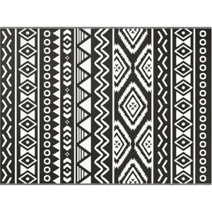 vidaXL Outdoor Carpet ARAKIL - Black and White Geometric - Outdoor Carpet vidaXL Outdoor Carpet ARAKIL - Black and White Geometric - Outdoor Carpet