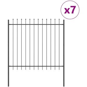 Vidaxl - valla de jardín con punta de lanza gris 11,9x1,5 m acero - Gris - 11,9x1,5 m acero - Garden Fence Panel Vidaxl - valla de jardín con punta de lanza gris 11,9x1,5 m acero - Gris - 11,9x1,5 m acero - Garden Fence Panel