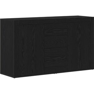 Vidaxl Black Oak Sideboard - Modern Rectangular Storage Furniture Vidaxl Black Oak Sideboard - Modern Rectangular Storage Furniture