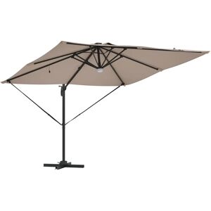 Vidaxl - Aluminium svingparasol med LED-lys - Taupe - Solparaply Vidaxl - Aluminium svingparasol med LED-lys - Taupe - Solparaply