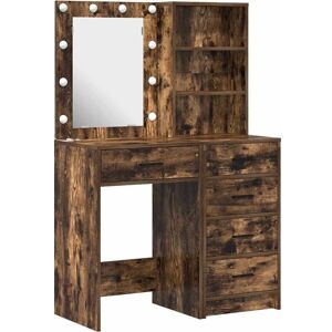 vidaXL Set aus 2 Geräucherte Eiche Massivholz Mittel Hochschrank - Hochschrank vidaXL Set aus 2 Geräucherte Eiche Massivholz Mittel Hochschrank - Hochschrank
