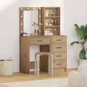 vidaXL Set van 2 artisan eiken massief houten middelgrote spiegels - spiegelset vidaXL Set van 2 artisan eiken massief houten middelgrote spiegels - spiegelset