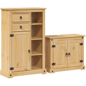 vidaXL 2 Piece Bathroom Furniture Set Corona Solid Wood Pine bathroom cabinet - Bathroom Furniture Set vidaXL 2 Piece Bathroom Furniture Set Corona Solid Wood Pine bathroom cabinet - Bathroom Furniture Set