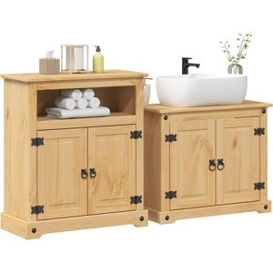 vidaXL Bathroom Furniture Set Corona Solid Wood Pine - Bathroom Set vidaXL Bathroom Furniture Set Corona Solid Wood Pine - Bathroom Set