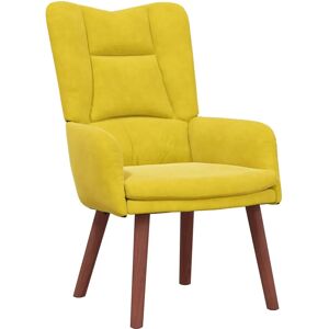 vidaXL Yellow Velvet Recliner - Living Room Furniture vidaXL Yellow Velvet Recliner - Living Room Furniture