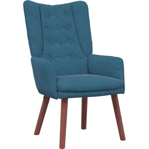 vidaXL Recliner - Blue Velvet - 63 x 67 x 94 cm - Recliner vidaXL Recliner - Blue Velvet - 63 x 67 x 94 cm - Recliner