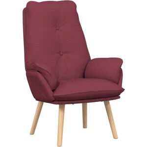 vidaXL Relaxation Chair Wine Colored Fabric Burgundy - Relaxation Chair vidaXL Relaxation Chair Wine Colored Fabric Burgundy - Relaxation Chair