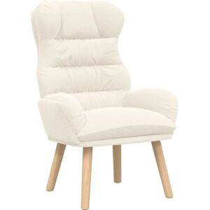 vidaXL Recliner Cream Wool-like Fabric - Armchair vidaXL Recliner Cream Wool-like Fabric - Armchair