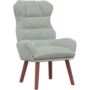 vidaXL Relaxation Chair Light Grey Velvet Standard - Chair vidaXL Relaxation Chair Light Grey Velvet Standard - Chair