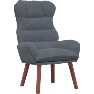 vidaXL Recliner Dark Grey Velvet - Recliner Chair vidaXL Recliner Dark Grey Velvet - Recliner Chair
