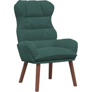 vidaXL Recliner Dark Green Velvet - Recliner Armchair vidaXL Recliner Dark Green Velvet - Recliner Armchair