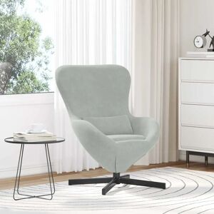 Fauteuil Œuf en Velours Gris Clair Vidaxl - Fauteuil - Publicité Fauteuil Œuf en Velours Gris Clair Vidaxl - Fauteuil - Publicité