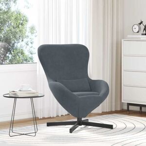 Fauteuil Oeuf Velours Gris Foncé Vidaxl - Fauteuil - Publicité Fauteuil Oeuf Velours Gris Foncé Vidaxl - Fauteuil - Publicité