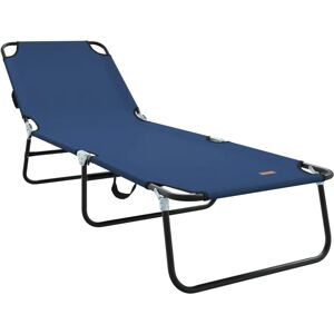 vidaXL Blue Folding Lounger - Garden & Balcony Outdoor 90x190cm vidaXL Blue Folding Lounger - Garden & Balcony Outdoor 90x190cm