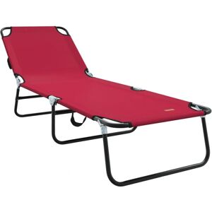 vidaXL Folding Sun Lounger - Red - Outdoor vidaXL Folding Sun Lounger - Red - Outdoor