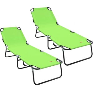 vidaXL Folding Couches 2 Pcs Portable Green 600D Oxford Fabric - Folding Couches vidaXL Folding Couches 2 Pcs Portable Green 600D Oxford Fabric - Folding Couches