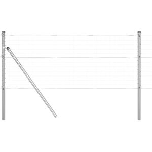 vidaXL 7 Fence Posts Ø32mm 100cm Galvanized Steel Silver - Fence Posts vidaXL 7 Fence Posts Ø32mm 100cm Galvanized Steel Silver - Fence Posts