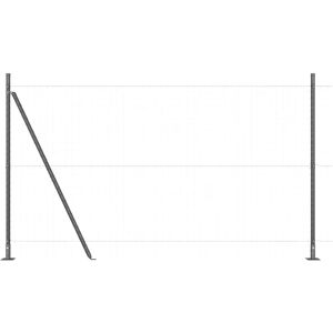 vidaXL Fence Posts Set 7 x 83.5cm - Galvanized Steel vidaXL Fence Posts Set 7 x 83.5cm - Galvanized Steel