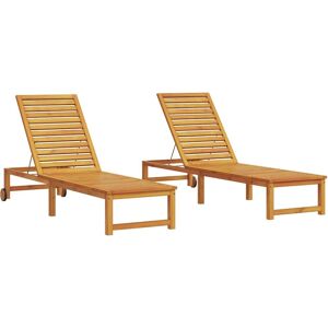 Vidaxl Massive Teakholz 2er Set Liegen - Outdoor Möbel Vidaxl Massive Teakholz 2er Set Liegen - Outdoor Möbel