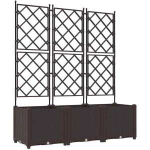 Jardinière avec Treillis 3 pcs Marron - Jardinière de Jardin - Publicité Jardinière avec Treillis 3 pcs Marron - Jardinière de Jardin - Publicité