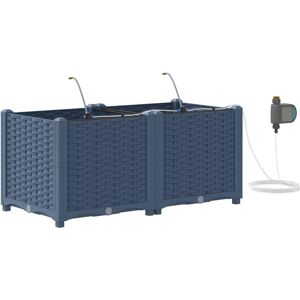 vidaXL Garden Flower Pot Wicker with Memory Grey - Garden Flower Pot vidaXL Garden Flower Pot Wicker with Memory Grey - Garden Flower Pot