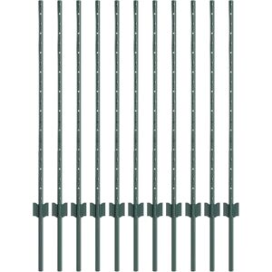 vidaXL Zaunpfosten 11 Stück U-Channel Grün 100 cm Stahl 140 cm vidaXL Zaunpfosten 11 Stück U-Channel Grün 100 cm Stahl 140 cm