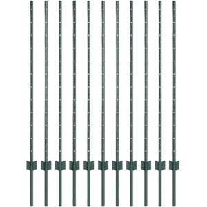vidaXL Hegnpæle 11 Styk U-Channel Grøn 120 cm Stål 160 cm vidaXL Hegnpæle 11 Styk U-Channel Grøn 120 cm Stål 160 cm