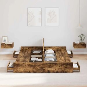 Moderne Sengestel Vidaxl Brun Træ 140x190cm - Seng Moderne Sengestel Vidaxl Brun Træ 140x190cm - Seng