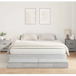 Structure de lit en bois engineering gris Sonoma Vidaxl - Publicité Structure de lit en bois engineering gris Sonoma Vidaxl - Publicité