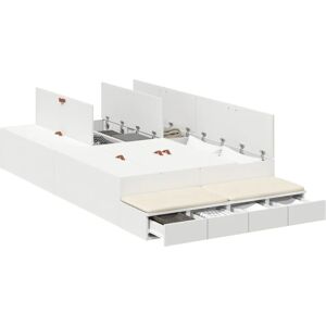 Vidaxl White Storage Bed 120x190cm - Bedroom Furniture Vidaxl White Storage Bed 120x190cm - Bedroom Furniture