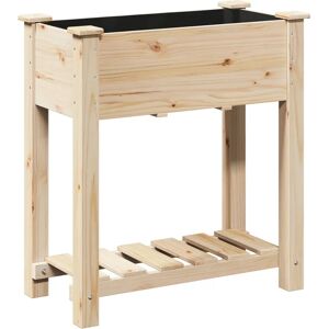 vidaXL Tuinplantentafel met Plank - Ruwe Dennenhout, 71x37x76 cm - Tuinplantentafel met Plank vidaXL Tuinplantentafel met Plank - Ruwe Dennenhout, 71x37x76 cm - Tuinplantentafel met Plank
