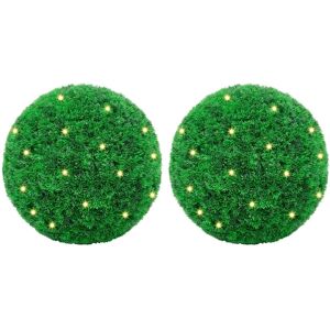 vidaXL Artificial boxwood balls with LED lights - 52 cm - Garden Decor vidaXL Artificial boxwood balls with LED lights - 52 cm - Garden Decor