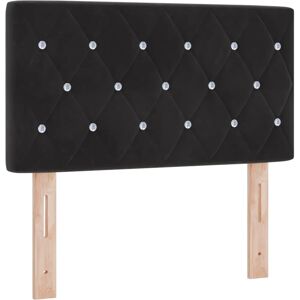 vidaXL Black Velvet Crystal Button Headboard - Headboard vidaXL Black Velvet Crystal Button Headboard - Headboard