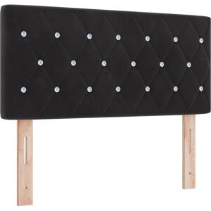 Polstret hovedgærde med krystalknap - Sort - 90 x 40 x 7 cm - Hovedgærde Polstret hovedgærde med krystalknap - Sort - 90 x 40 x 7 cm - Hovedgærde