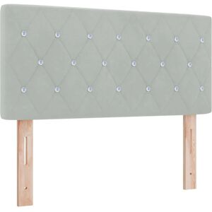 vidaXL Upholstered Light Grey Velvet Headboard - Headboard vidaXL Upholstered Light Grey Velvet Headboard - Headboard