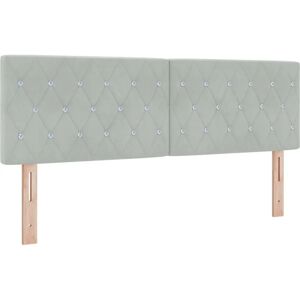 vidaXL Headboard with Light Grey Velvet & Crystal Buttons - Bedroom Furniture vidaXL Headboard with Light Grey Velvet & Crystal Buttons - Bedroom Furniture